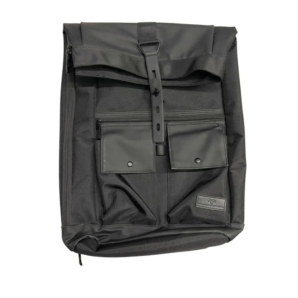 Jack Abraham's Black Roll Top Backpack Laptop Travel Commuter Waterproof